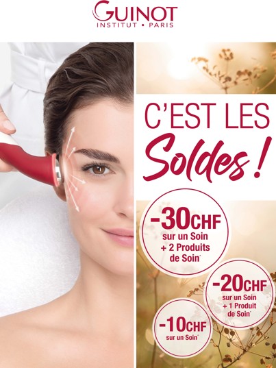 Les Soldes Beaut&eacute; sont arriv&eacute;es chez Guinot Lausanne !