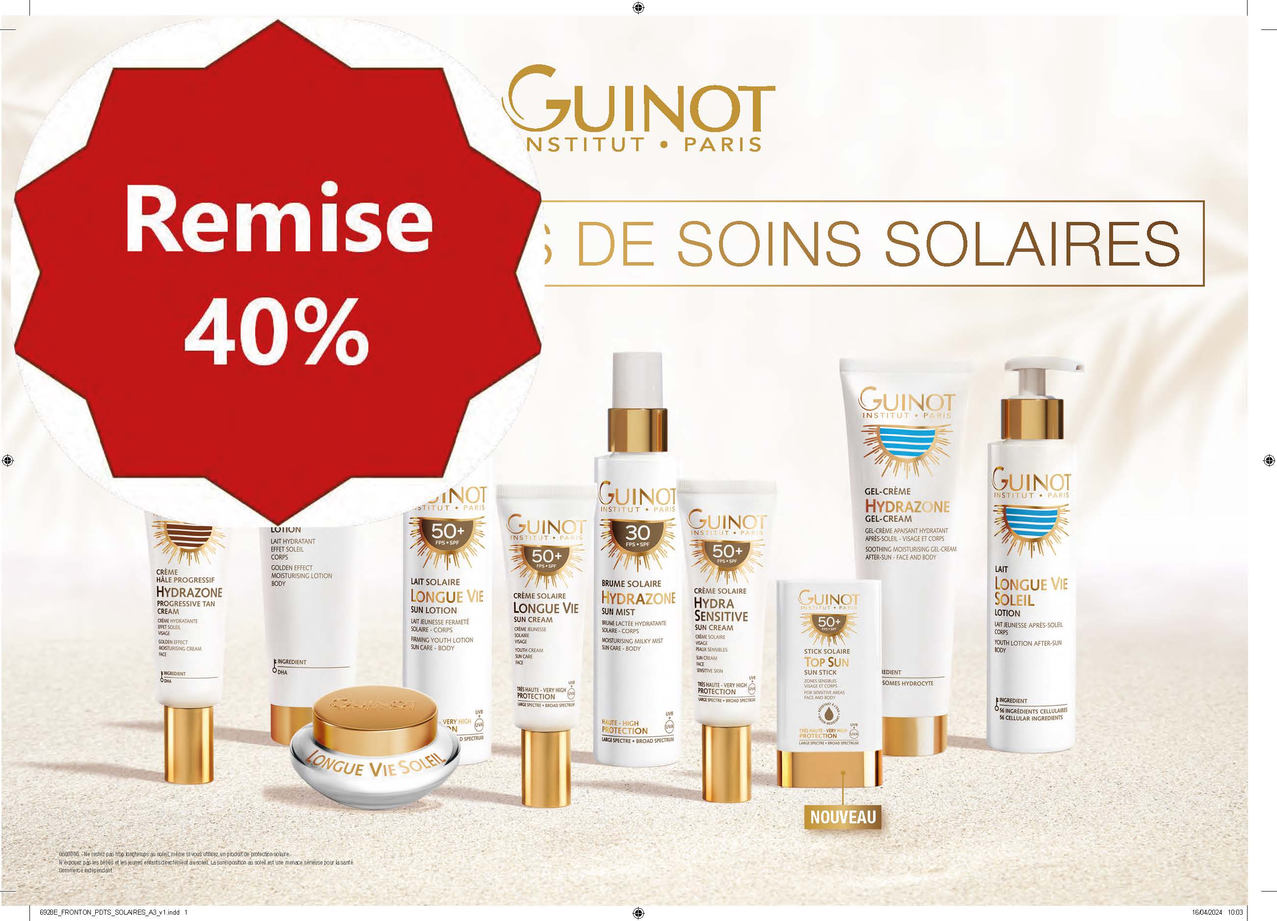 -40 % sur toute la gamme solaire Guinot