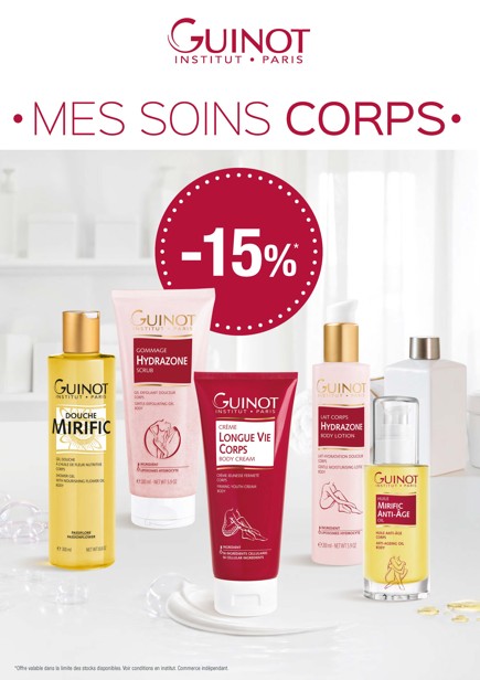 Octobre Beaut&eacute; Corps : -15% sur vos produits Guinot